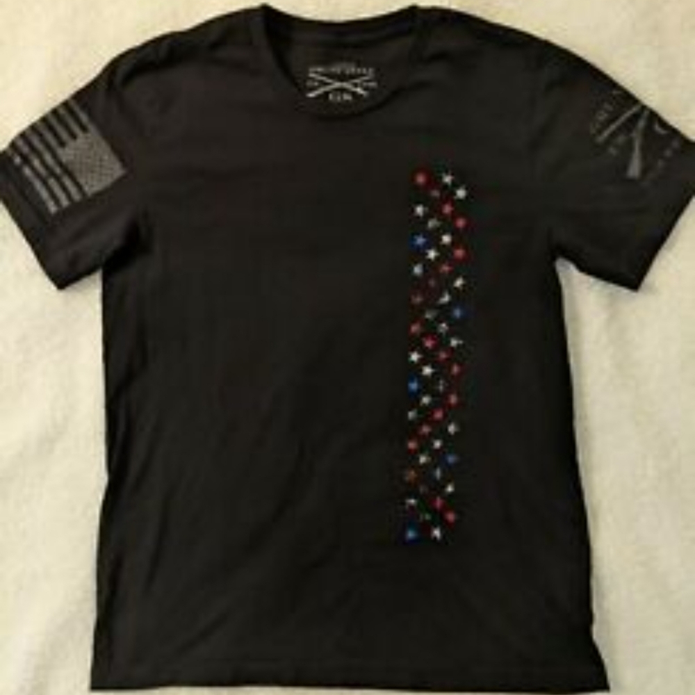 Grunt Style red white and blue stars shirt
